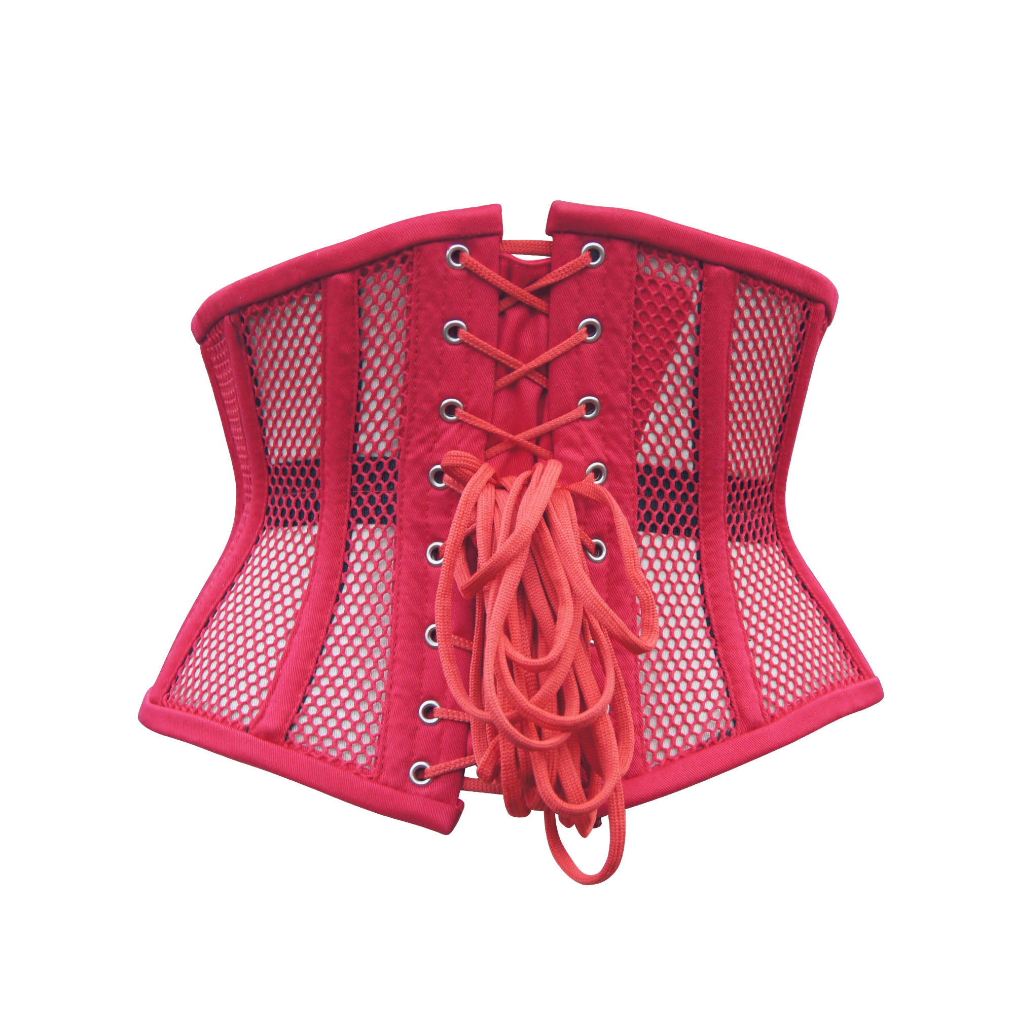Red Waist Cincher Corset Steel Boned