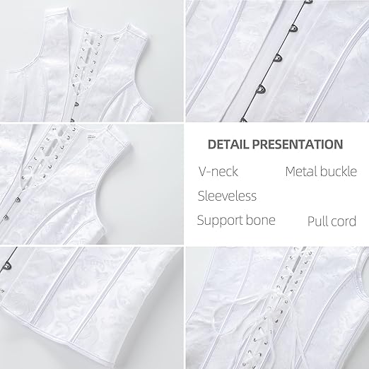 Mens Corset Vests - White Waistcoat