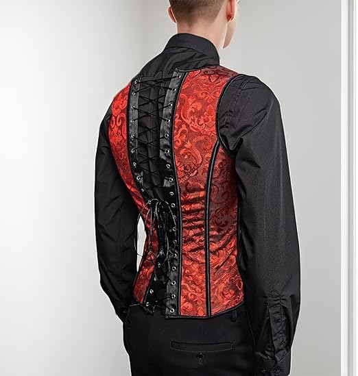 Mens Corset Vests - Printed Waistcoat