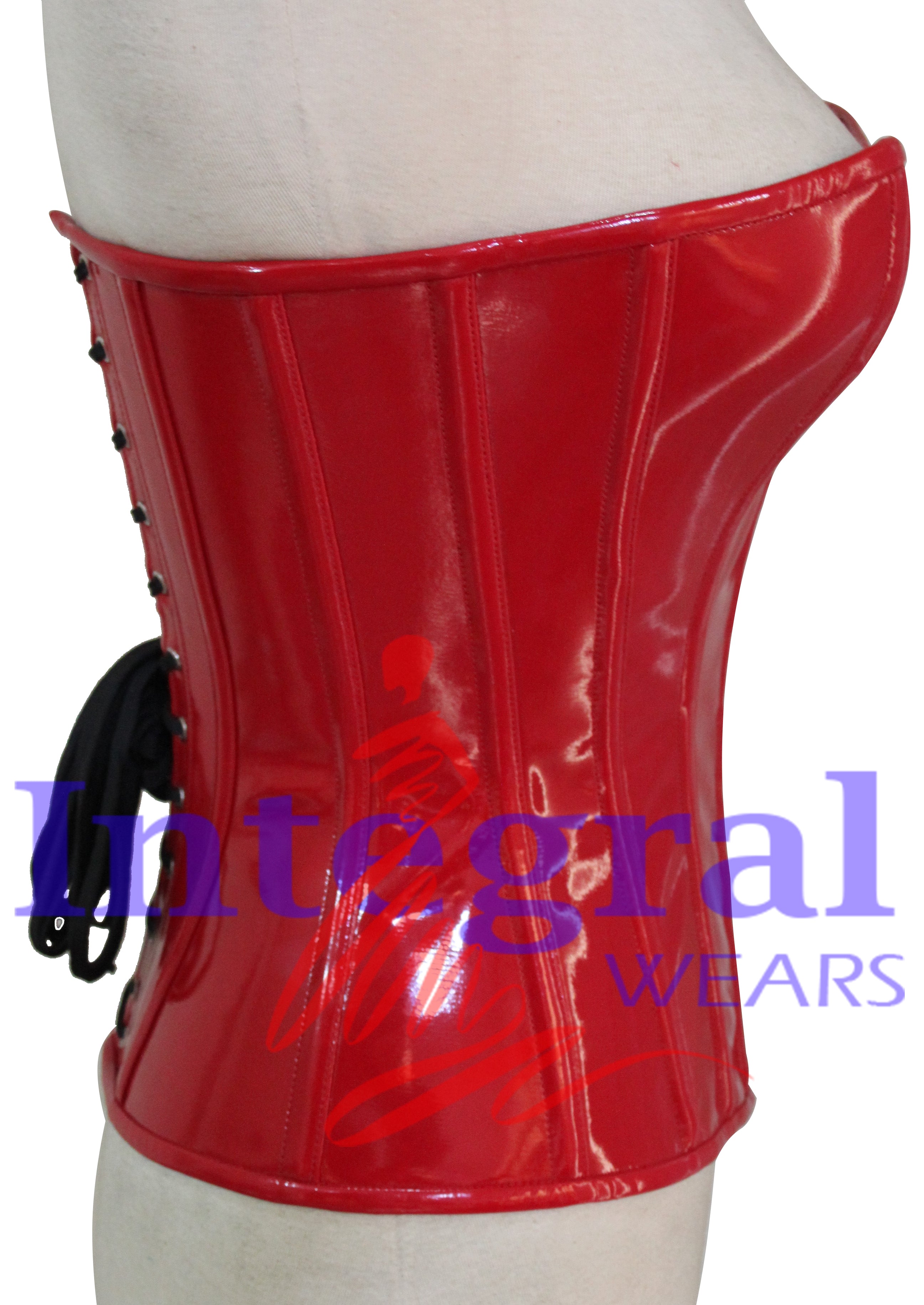 Women Heavy Duty PVC Corset Steel Boned OverBust Fetish Red Corset Steampunk Corset Waist Training Hourglass Body Shaper Corset